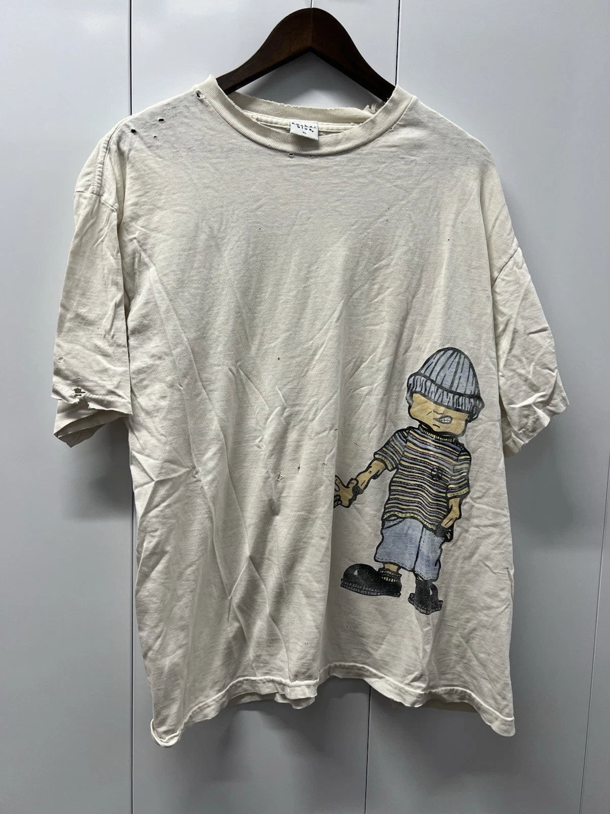 90's 2000's Y2K VTG Vintage Anchor Blue Streetwear Retro Indie Hip Hop Tee Shirt
