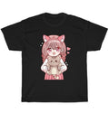 Anime Girl with Cat Kawaii Cat Kitten Pet Lover Otaku T-Shirt Unisex Funny Gift