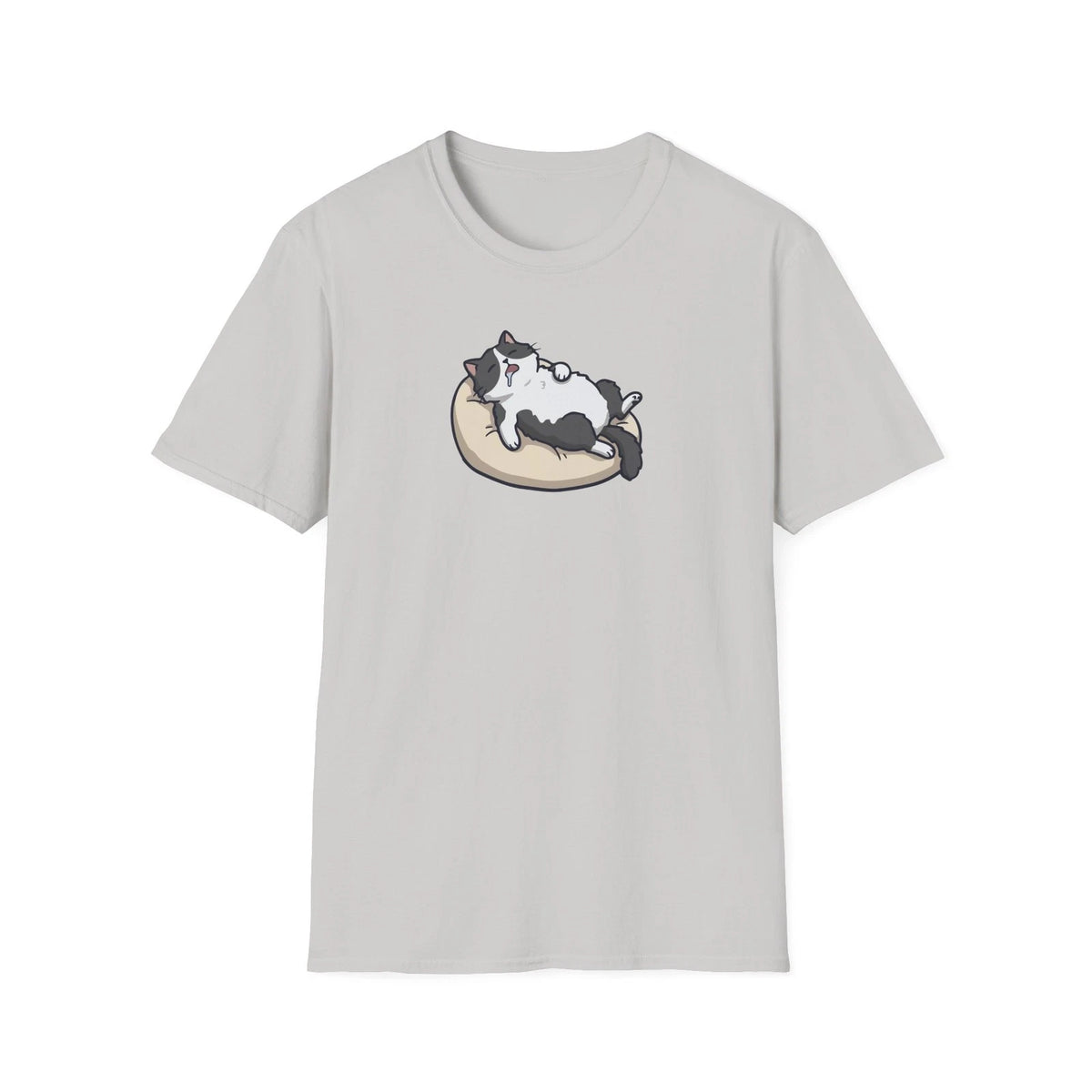 Sleeping Cat Illustration T-Shirt | Kawaii Cat on Pillow