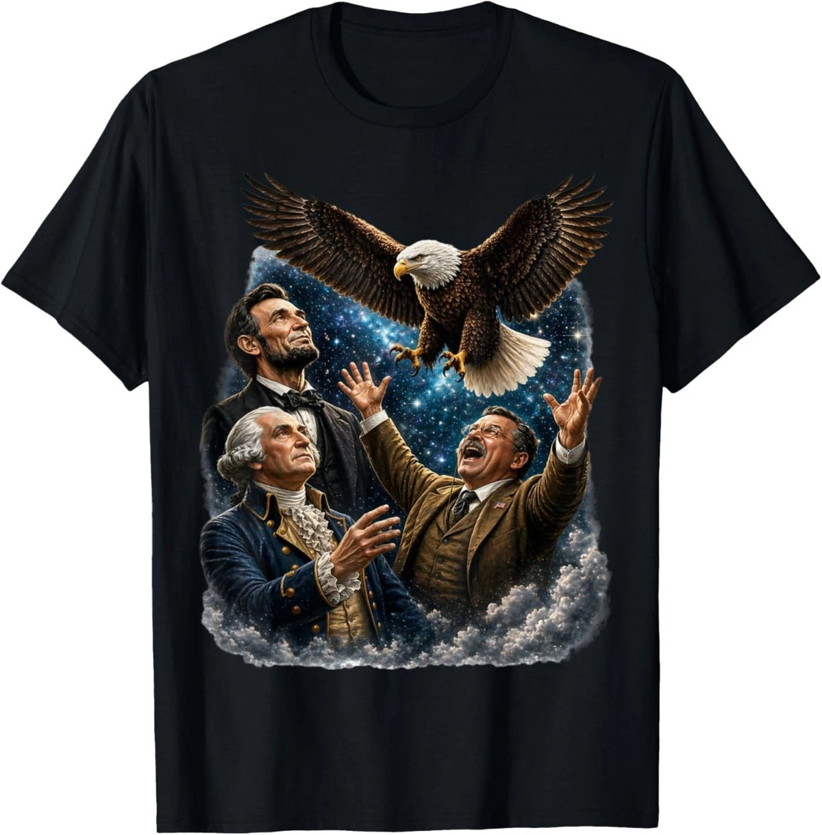 Funny Patriotic Presidents Bald Eagle Shirt USA Novelty Tee T-Shirt