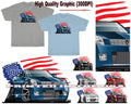 Cadillac XLR Convertible USA Flag DigiRods Cartoon Car Colors T Shirt S-3X