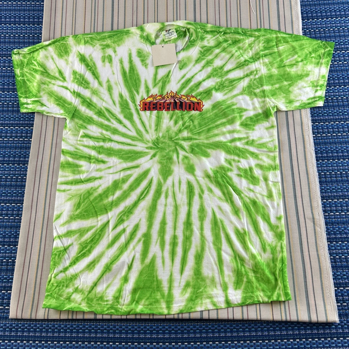 VTG Y2K Memphis Libertyland Shirt Mens Large Green Tie Dye Elvis READ #8737