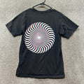 Spitfire T-Shirt Men Small Black Swirl Graphic Logo Skater Y2k Short Sleeve