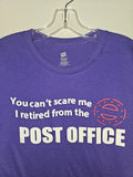 Retired Post Office Funny Xl Mens Purple Graphic Logo Short Sleeve Tee