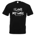 I Love My Wife Fishing Design Joke Mens Black T Shirt XTSN293
