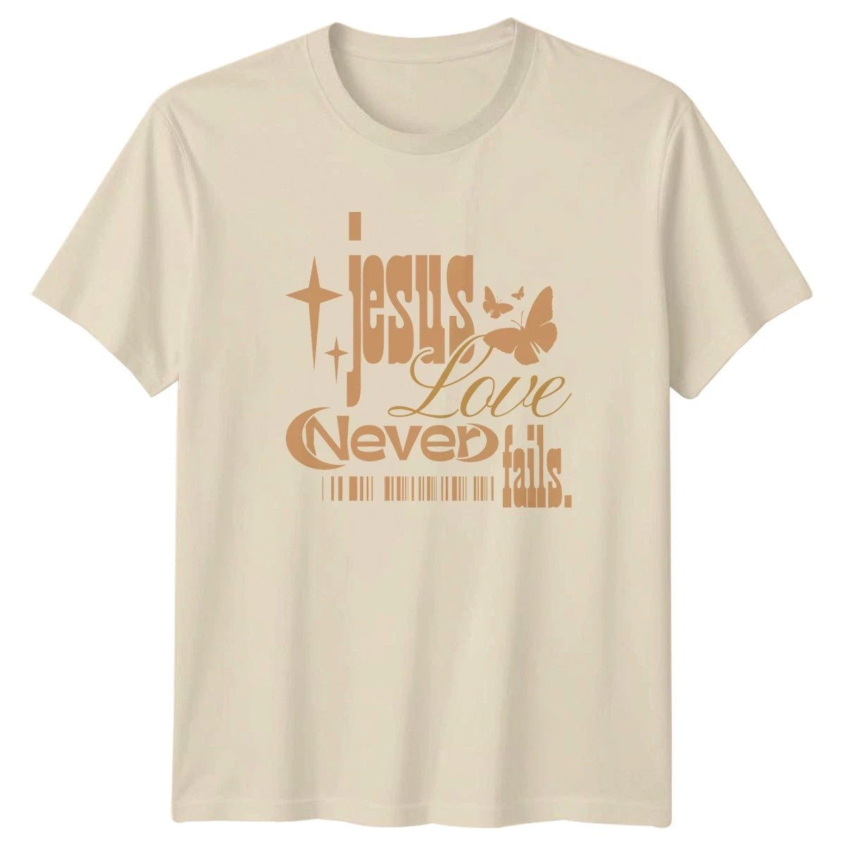 Jesus Love Never Fails Womens T-Shirt Faith Christian Mothers Day Gift For Her
