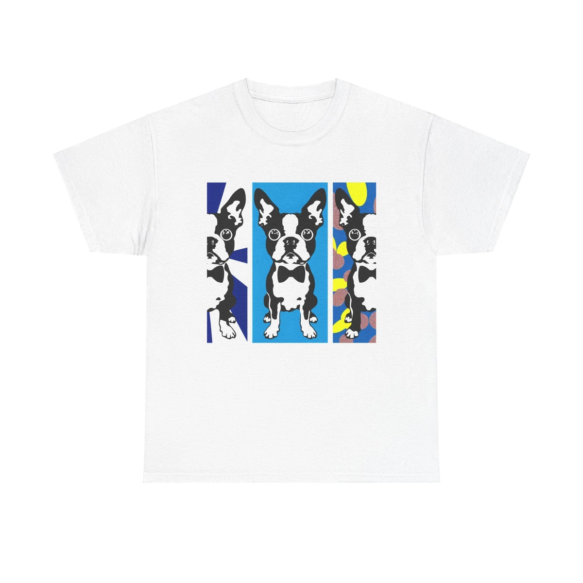 Unisex Adult T Shirt Boston Terrier Pop Art Dog Pet Lover Retro Style Tee Gift
