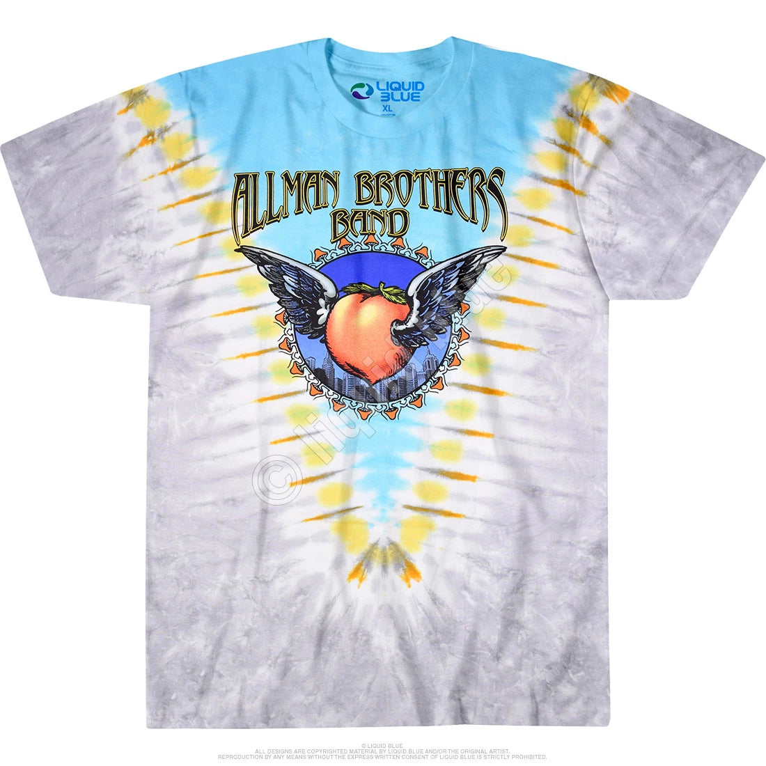 ALLMAN BROTHERS-FLYING PEACH-2 SDD TIE DYE T-SHIRT M-L-XL-2X-3X-4X Warren,Trucks