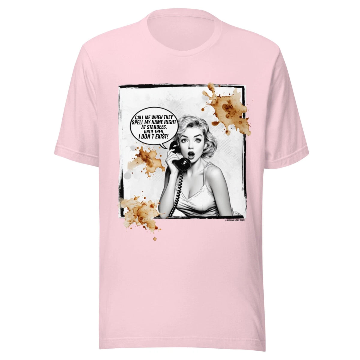 vintage COFFEE SHIRT - FUNNY  - POP ART WOMAN - ALL SIZES - PINK