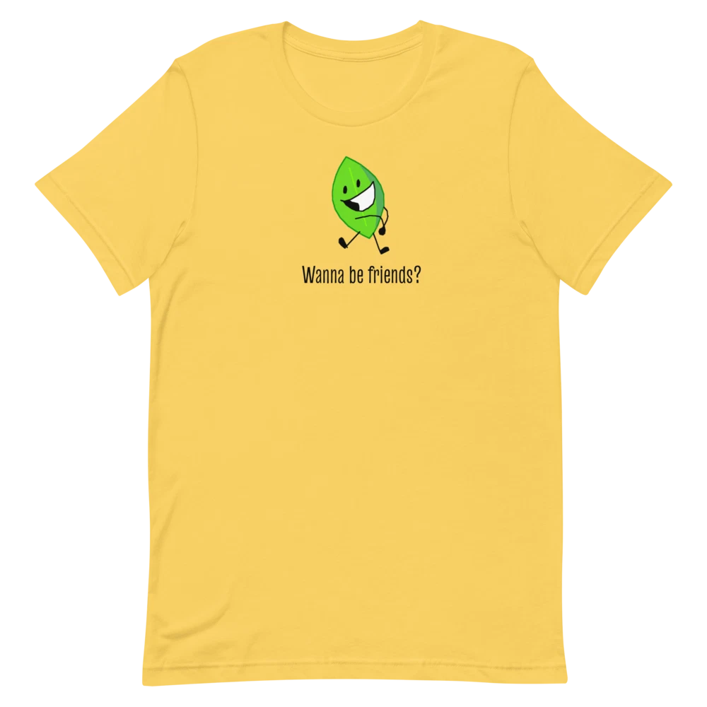 BFDI Battle For Dream Island Leafy Unisex T-Shirt Yellow Blue Pink Gray White