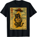 Funny Cat Ramen UFO Japanese Anime for Men Women Teens Kids T-Shirt