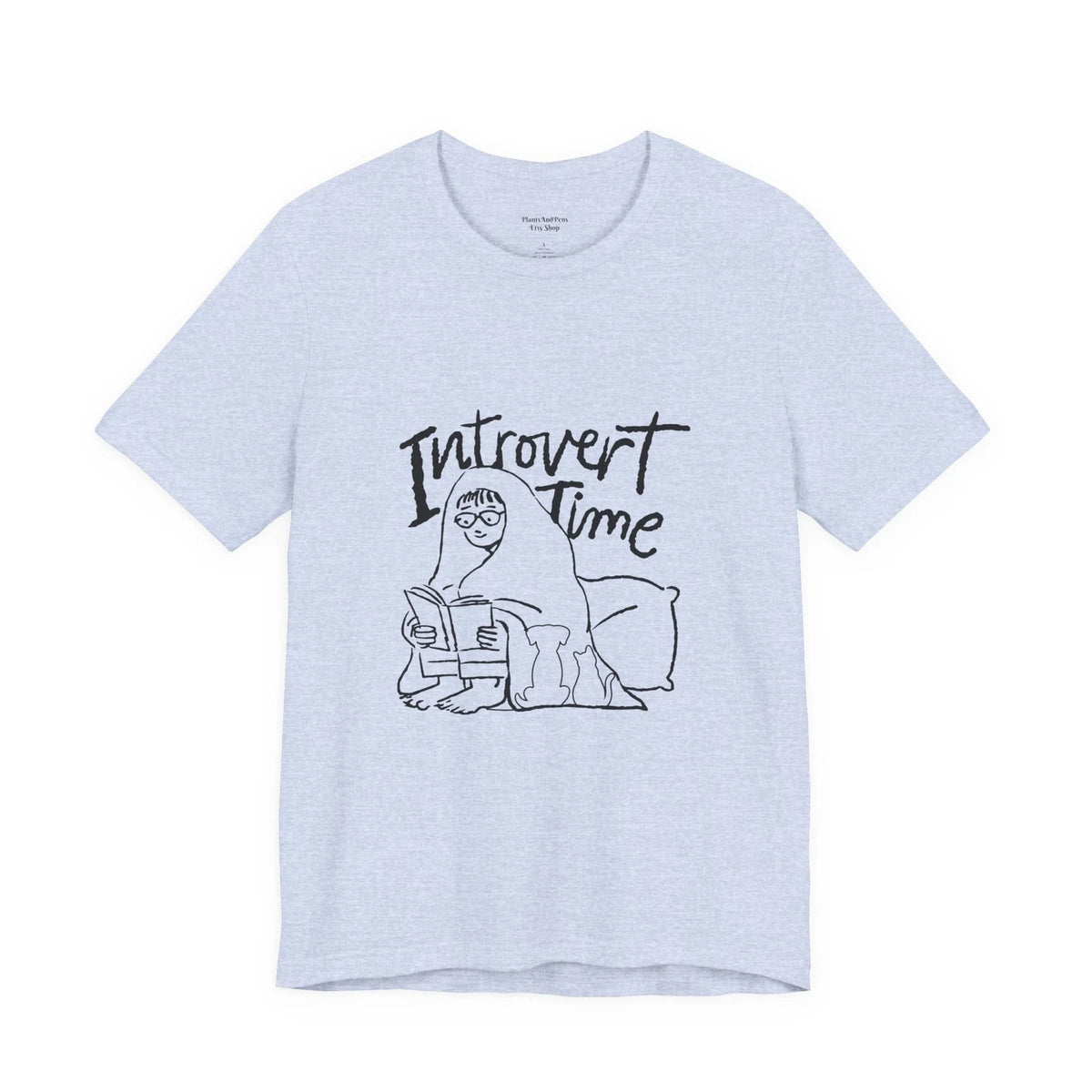 Introvert Time tee tshirt Unisex Cozy Book Lover Pets Cat Dog  Comfort Reading
