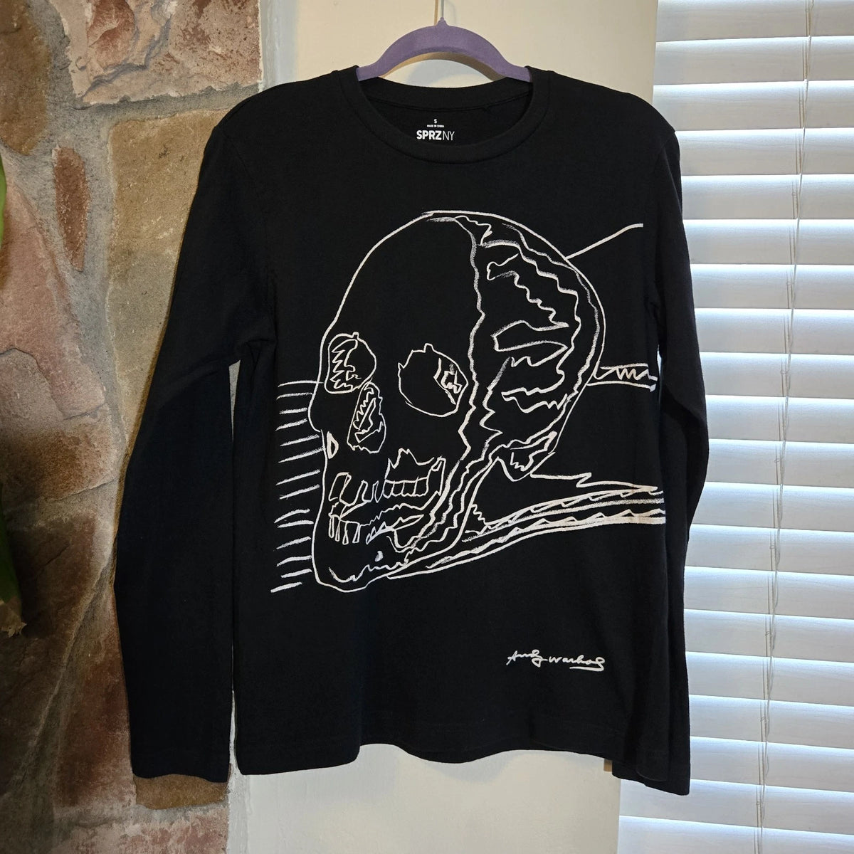 Rare Sprz NY Andy Warhol Skull long sleeve tee