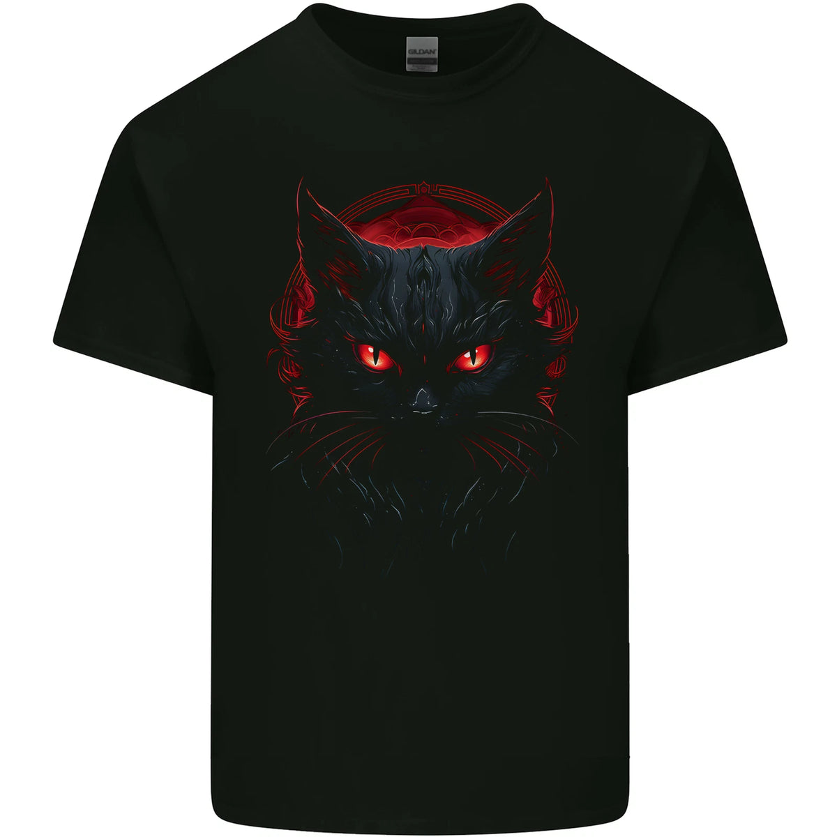 Satanic Cat Evil Halloween Mens Cotton T-Shirt Tee Top