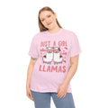 JUST A GIRL WHO LOVES LLAMAS T-Shirt | Cute Funny Animal | Kawaii Llama Shirt