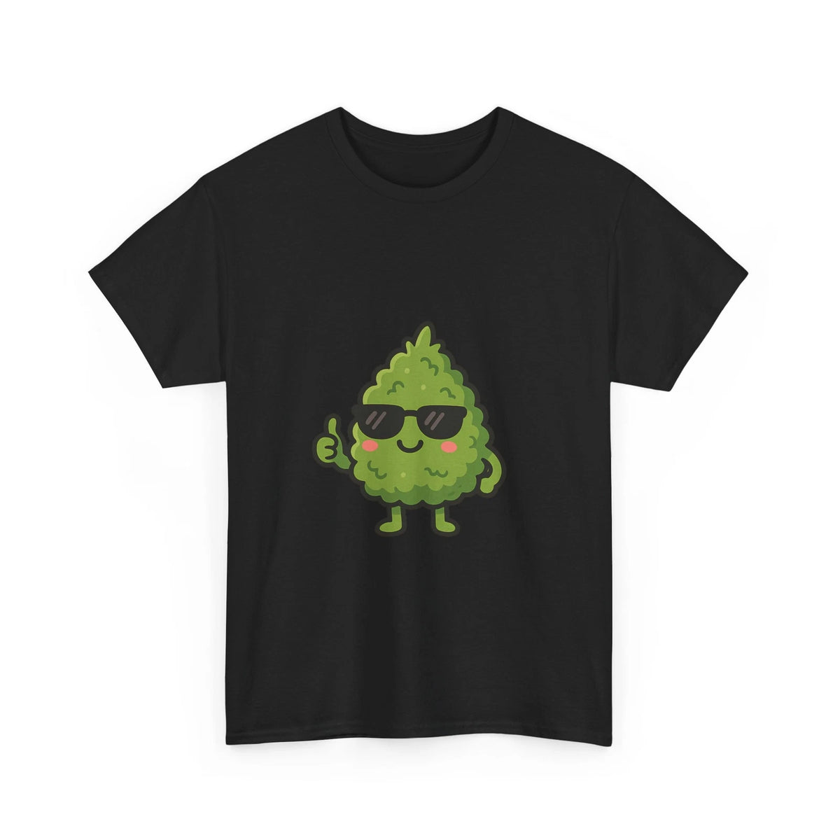 Cute Kawaii Weed Bud T-Shirt Cartoon Cannabis with Sunglasses Tee 420 Chill