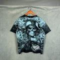 Y2K Mexico Cancun Pirates Skulls t shirt Mens Size XL All Over Print