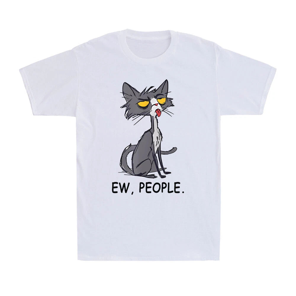 Ew People Funny Cat Meowy Cat Animal Lovers Gift Novelty Men's Cotton T-Shirt