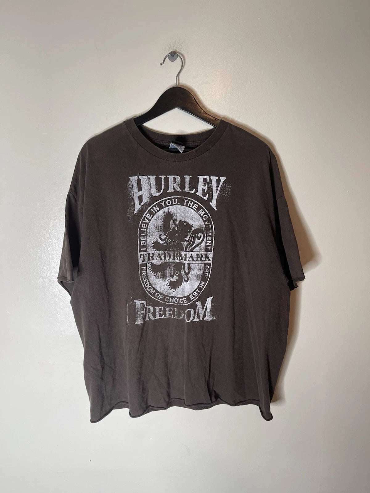 Y2K Hurley Freedom Shirt Mens Size 2XL Chopped Cropped