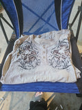 Y2K Men's Beige Helix Graphic T-Shirt Size 2XL 3 Buttons And Skulls