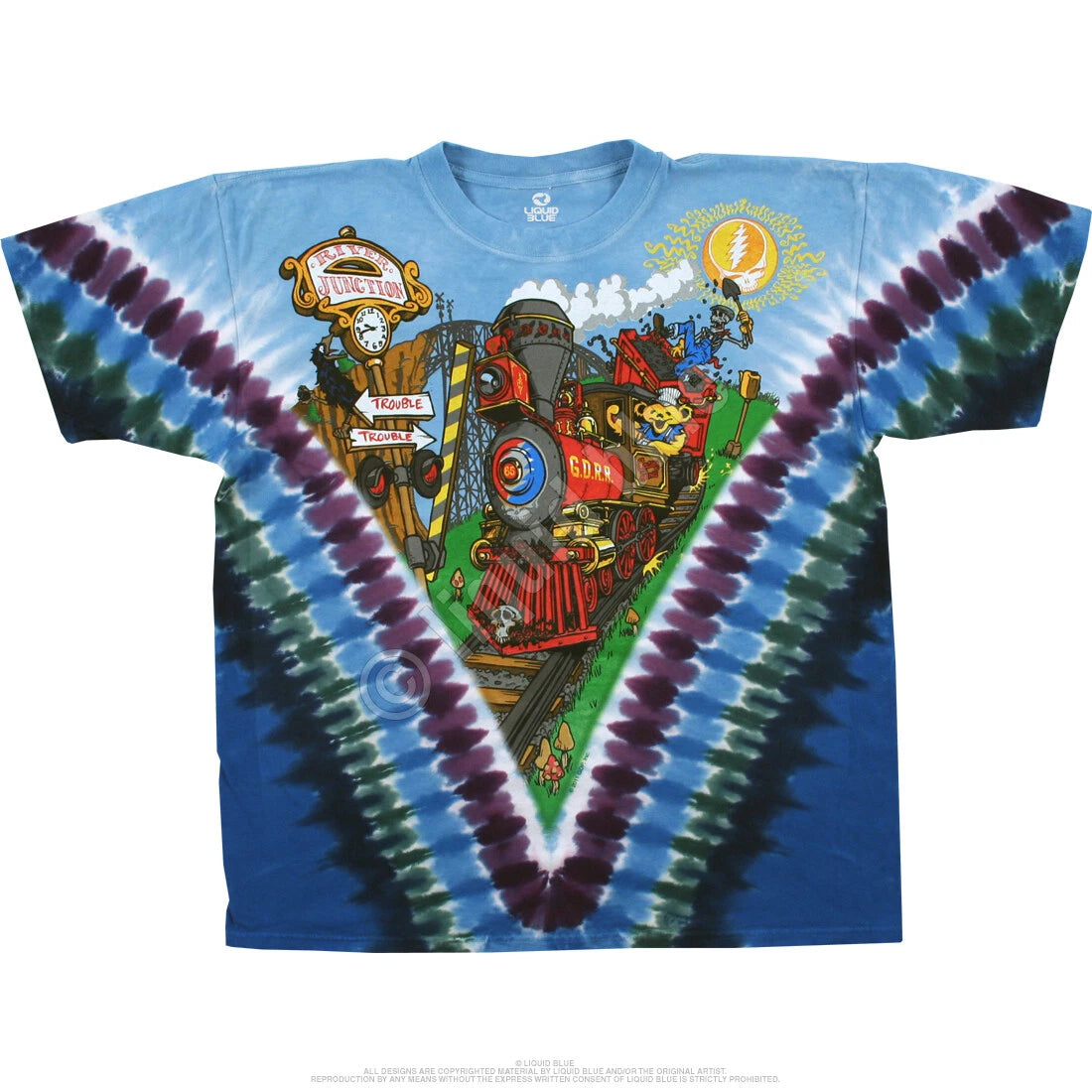 GRATEFUL DEAD-CASEY JONES-BEARS-SYF-2 Sd-TIE DYE T-SHIRT  M-L-XL-2X-3X + 6Xw/VT