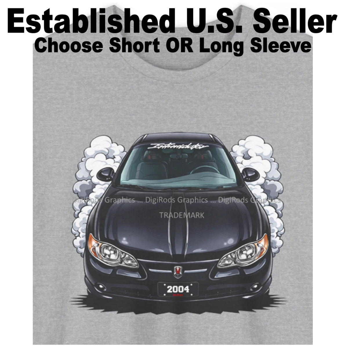 DigiRods Chevy Monte Carlo 2004 Black Intimidator Model Cartoon Car T Shirt