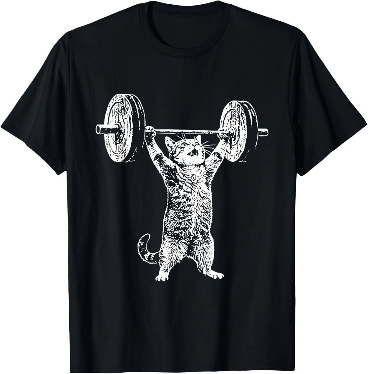 Funny Cat Gym Workout Deadlift Cat Meme Gym Pump Kitten T-Shirt