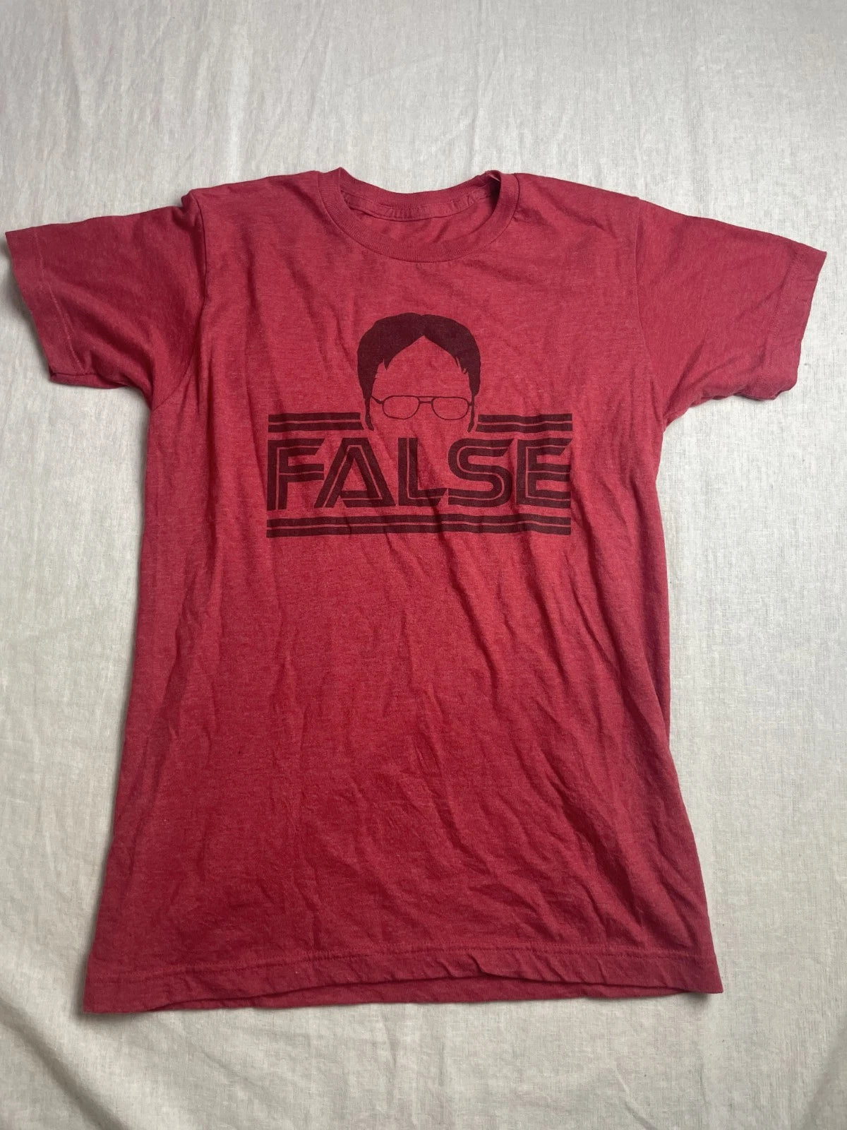 The Office Dwight Schrute False Red Mens S Geek Gorpcore Short Sleeve T-Shirt