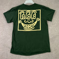 Keith Haring Men's Graphic Art Tee Shirt Size M Green Cotton Pop Art Streetwear