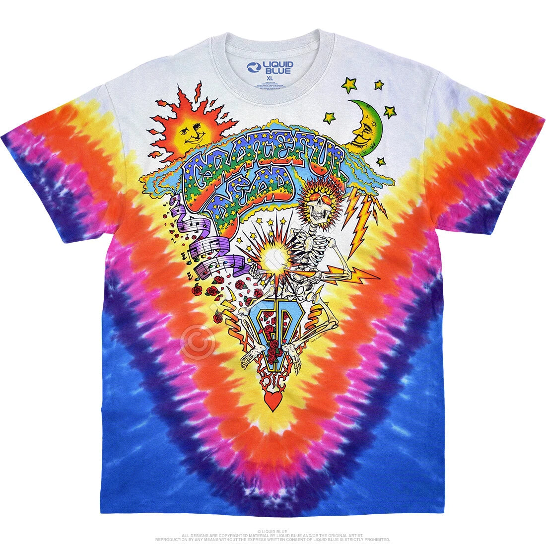 GRATEFUL DEAD-SUMMER TOUR 92-2 Side TIE DYE T-SHIRT S,M,L,XL,2X Garcia,Wier,Lesh