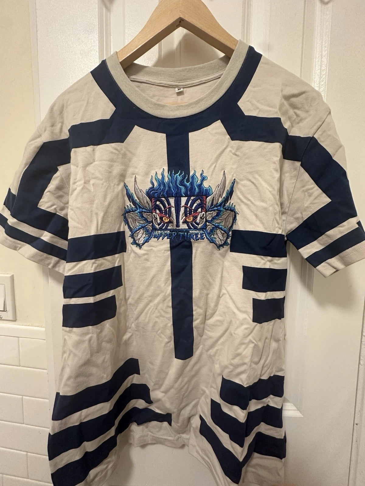 NOBLE XIN Upper Three Akaza Striped Tee Navy Blue