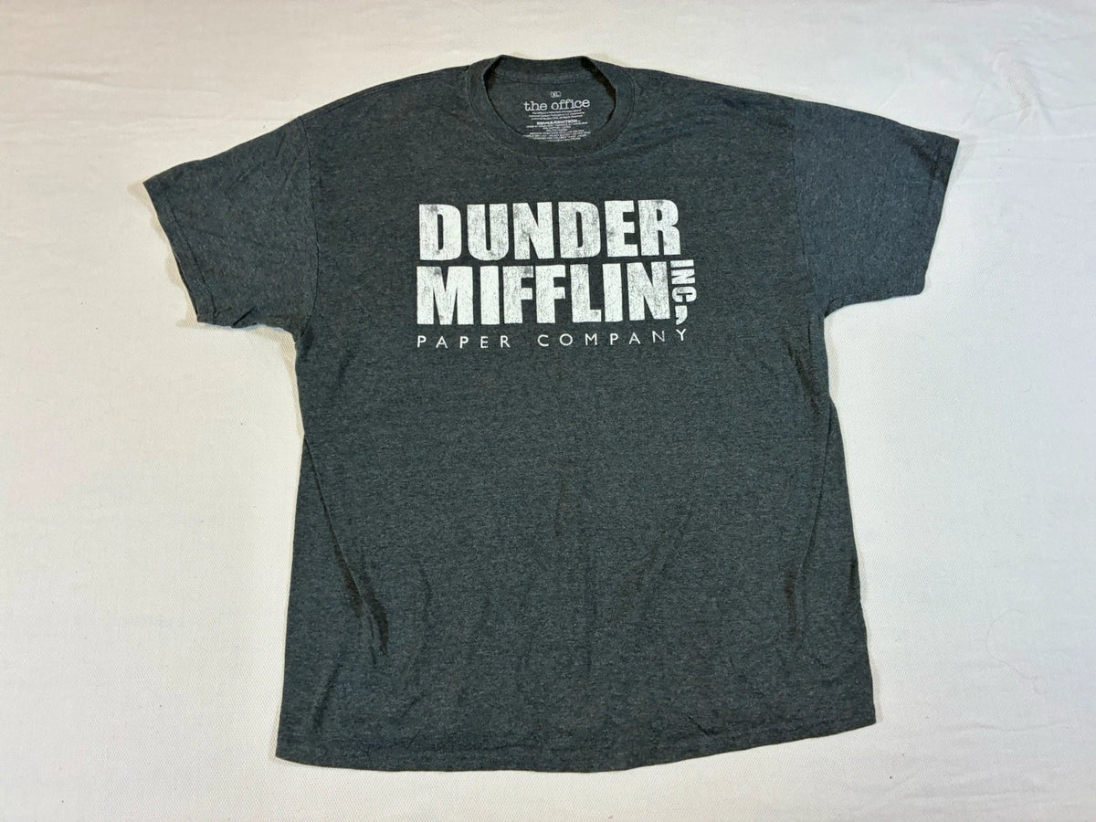 The Office Dunder Mifflin T-Shirt Men's XL Charcoal Grey Graphic Short Sleeve