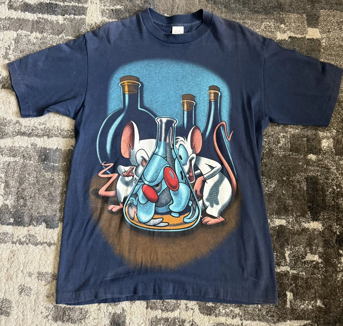 Vintage 1995 ~ Pinky and The Brain ~ "L" T SHIRT ~ Animaniacs ~ USA made (Large)