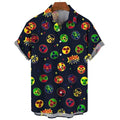 Mens Button Down Shirts Lucha Libre Wrestling Printed Hawaiian Tops Novelty Gift
