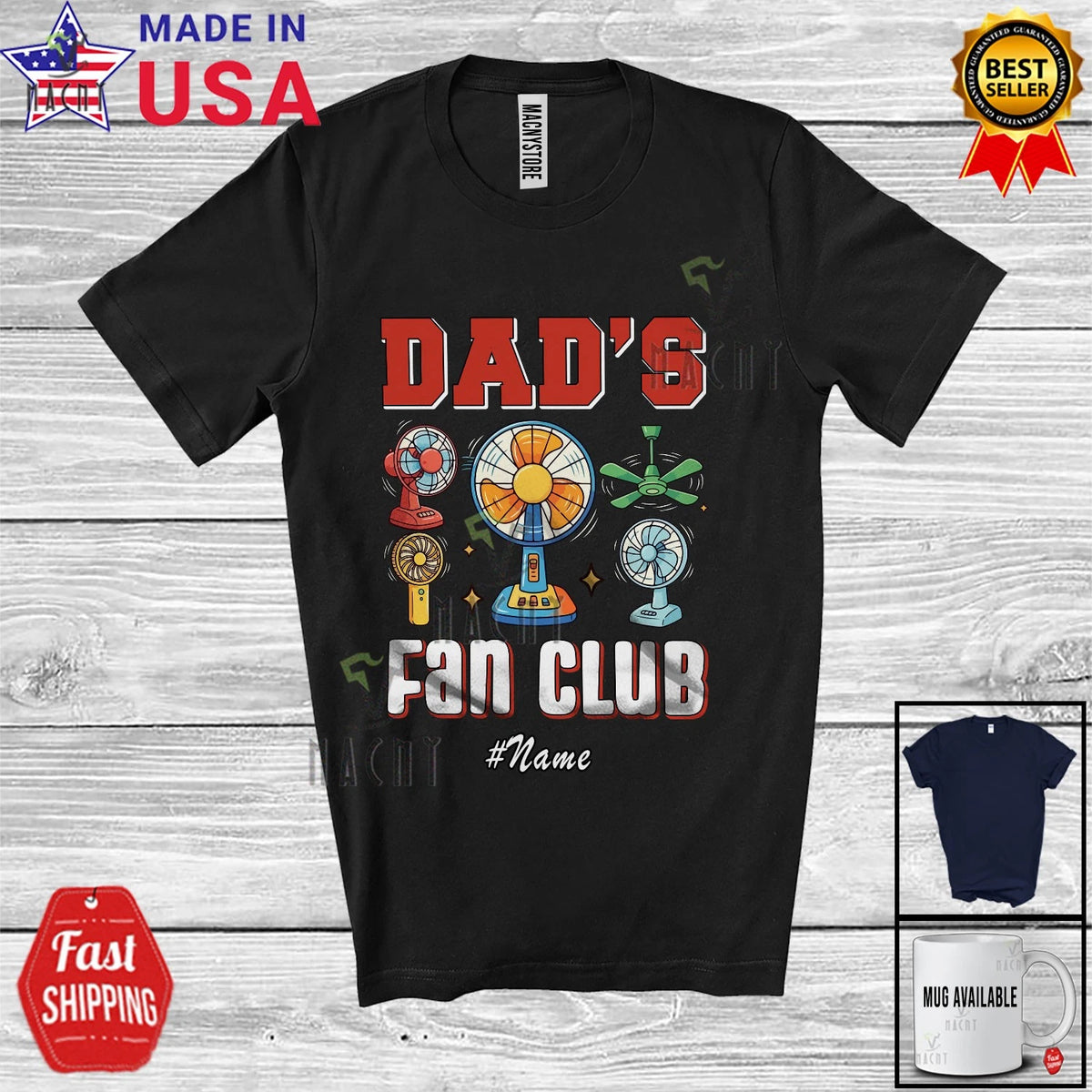 Custom Name Dad's Fan; Father's Day Electrician Dad Jokes Family Group T-Shirt