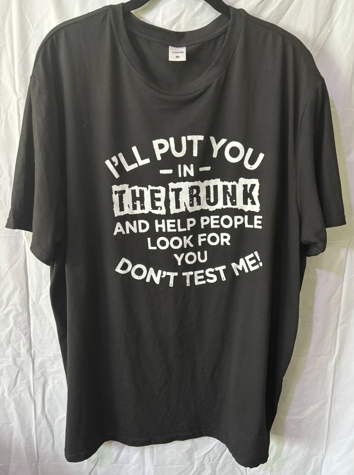 Men's short sleeve T-shirt Funny Sarcastic Humor Quote Graphic black - XL