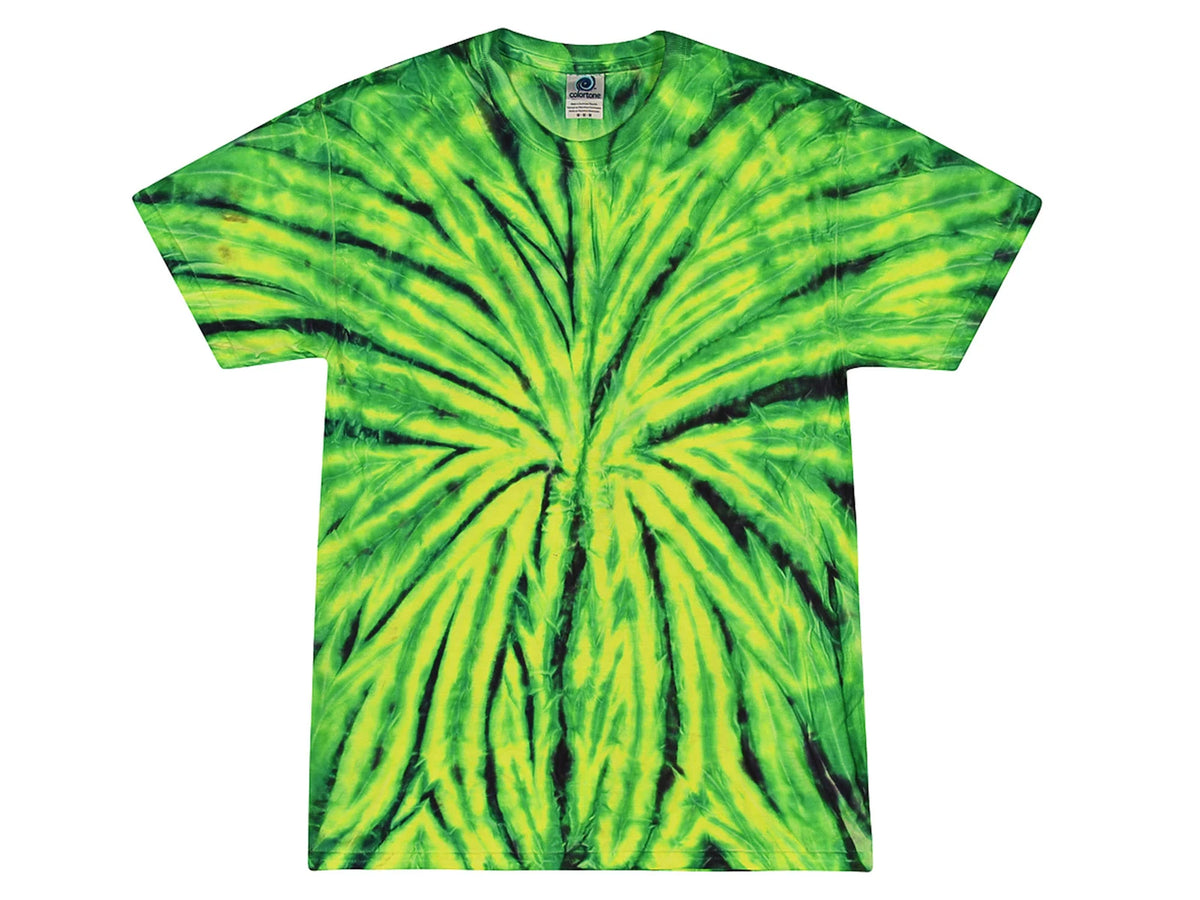 Yellow Green Spider Tie Dye T-Shirts S M L XL 2XL 3XL 4XL 5XL Colortone
