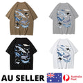Whale Encyclopedia Poster Shirt Printed Man Harajuku Daily Kawaii - AU Stock