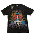 Y2K New Rich Dragon Fire Rose T-Shirt Embroidered Beaded Black 2XL XXL