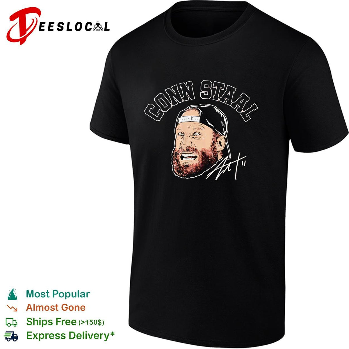 Conn Staal Carolina Hurricanes bearded hockey player caricature signature shirt