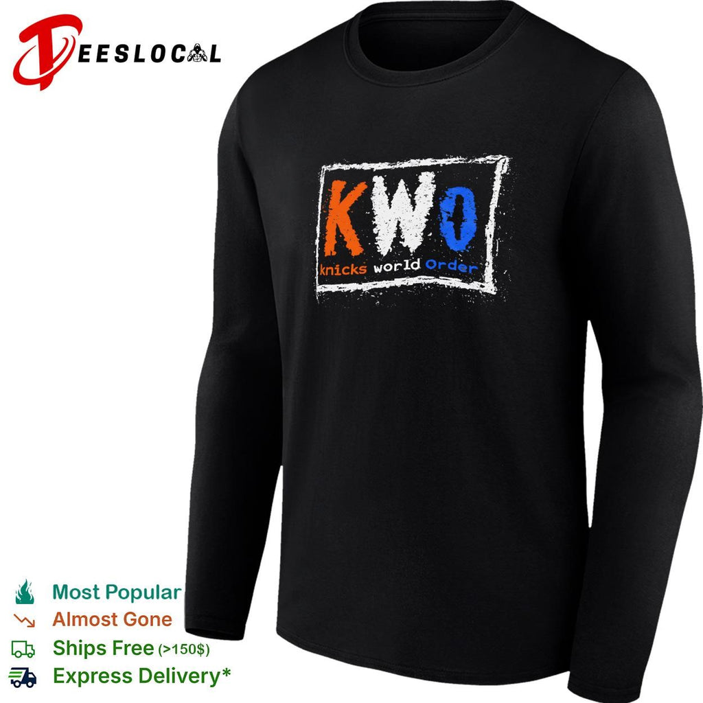 KWO Knicks World Order chalkboard lettering graphic shirt