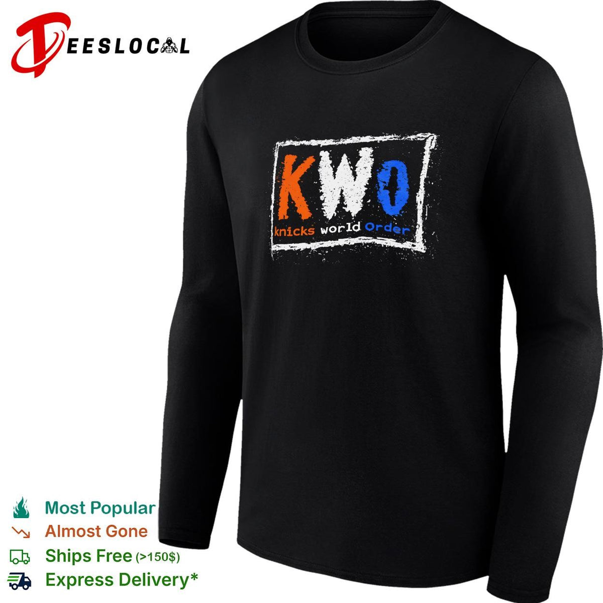 KWO Knicks World Order chalkboard lettering graphic shirt
