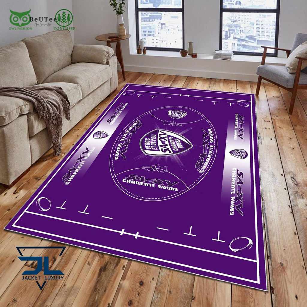 SA XV Charente French Rugby Carpet Rug