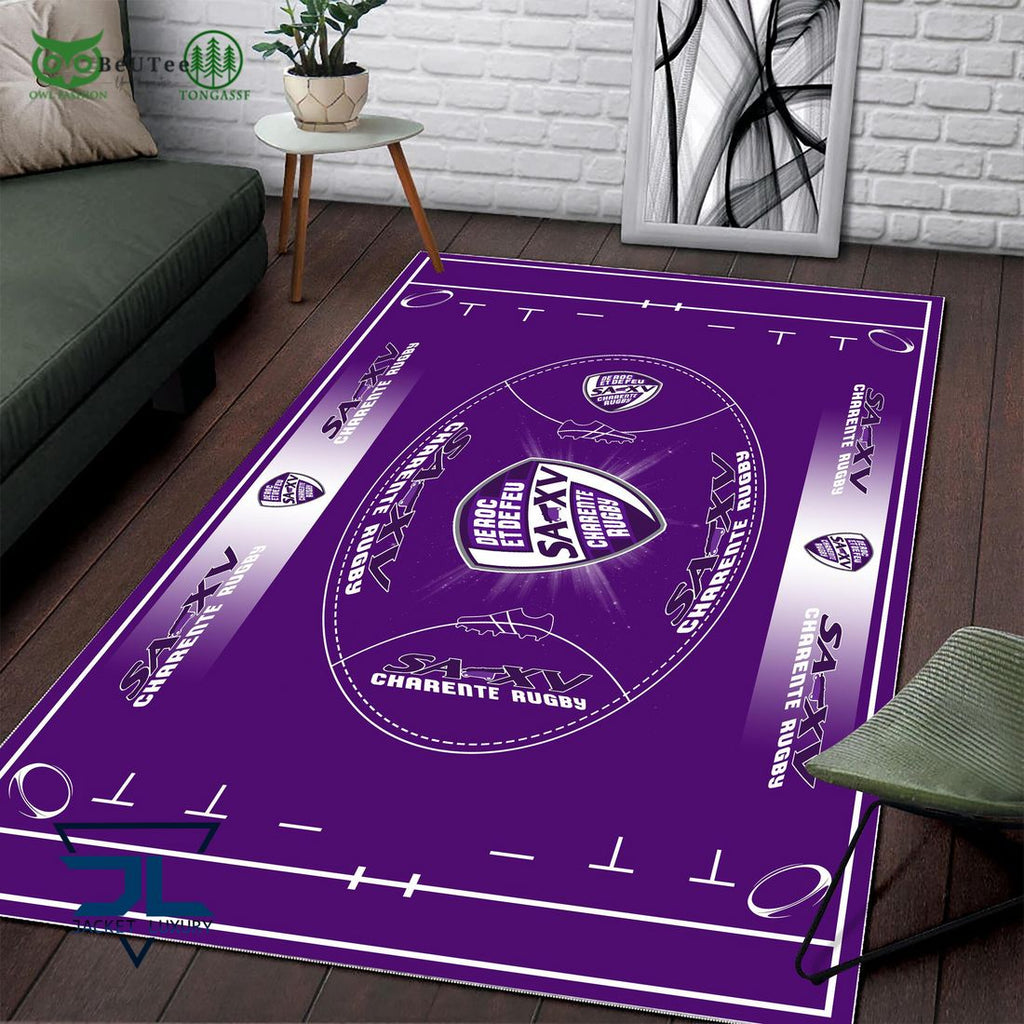 SA XV Charente French Rugby Carpet Rug
