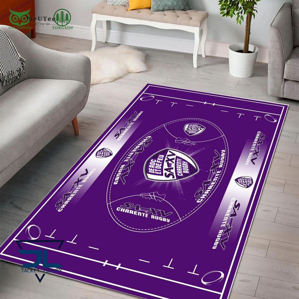 SA XV Charente French Rugby Carpet Rug