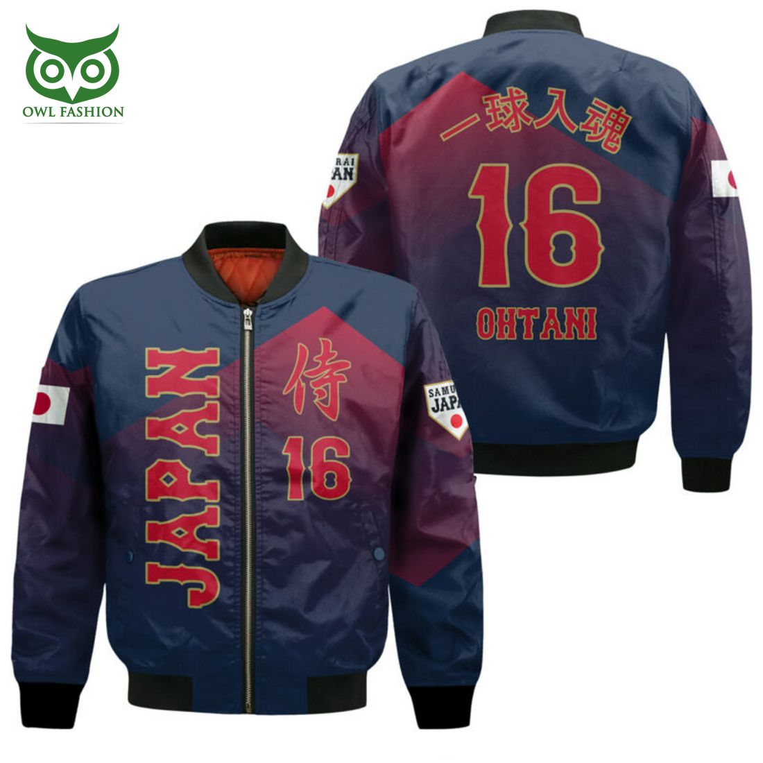 Samurai Japan Ohtani One Ball One Spirit World Baseball Classic 3D Bomber Jacket