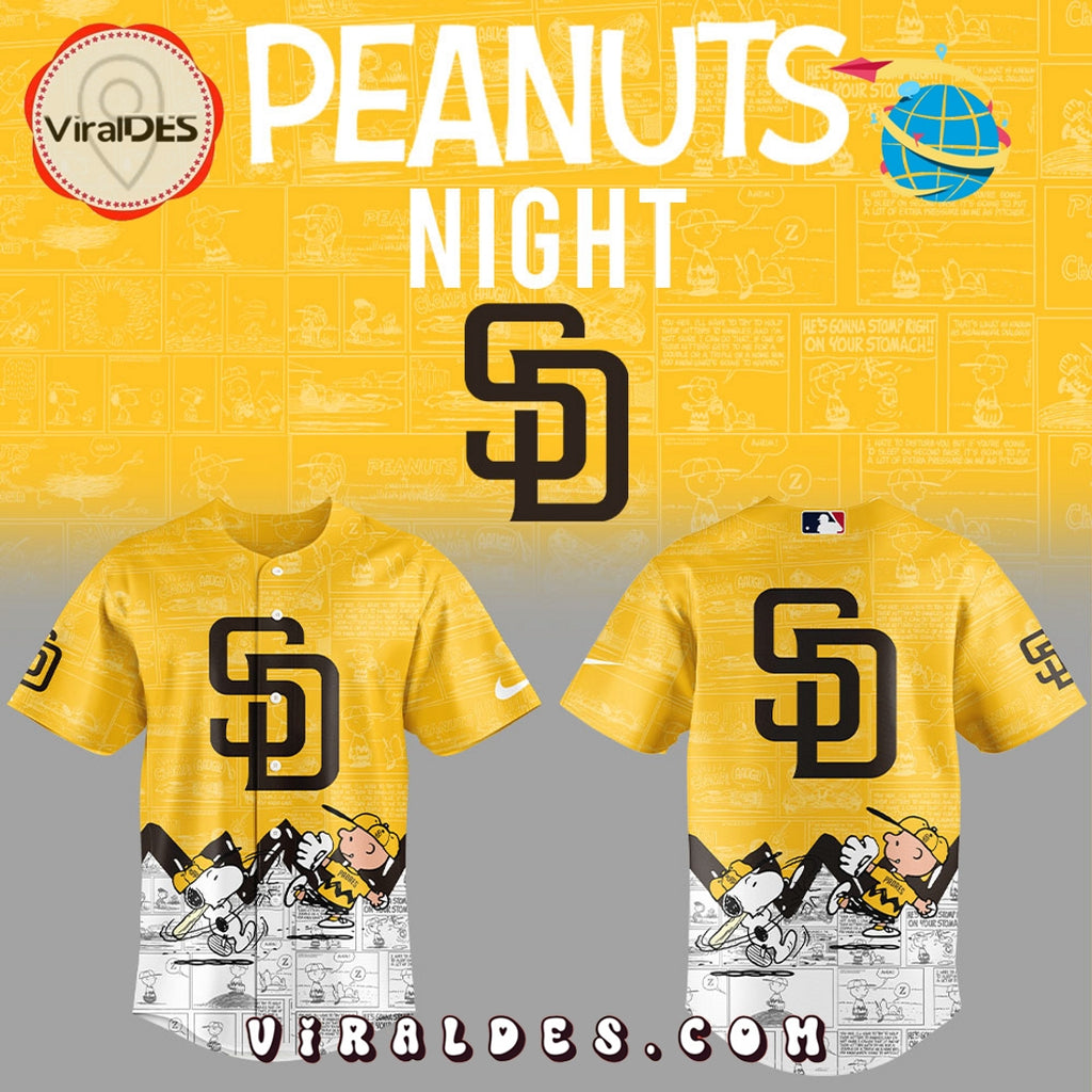 San Diego Padres 75th Anniversary of Peanuts Baseball Jersey