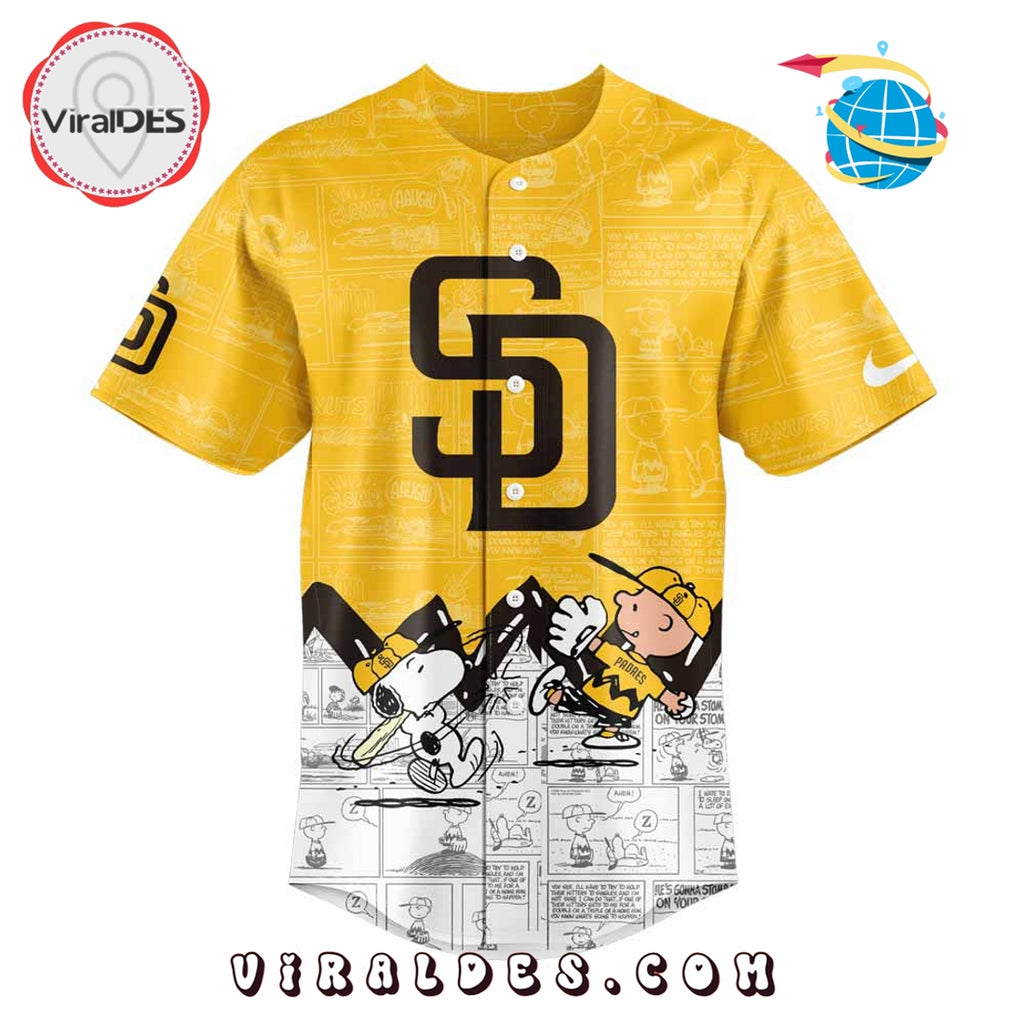 San Diego Padres 75th Anniversary of Peanuts Baseball Jersey