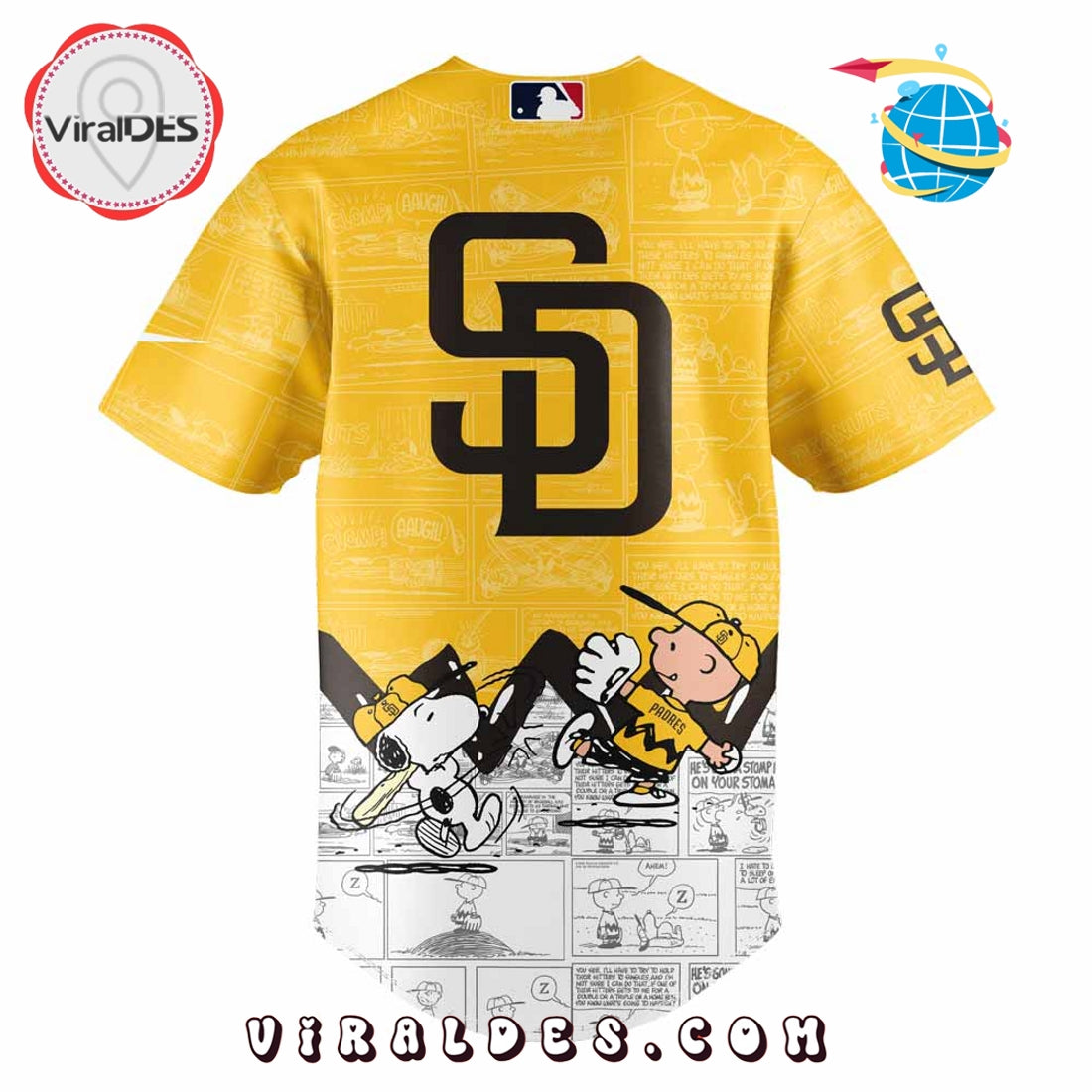 San Diego Padres 75th Anniversary of Peanuts Baseball Jersey