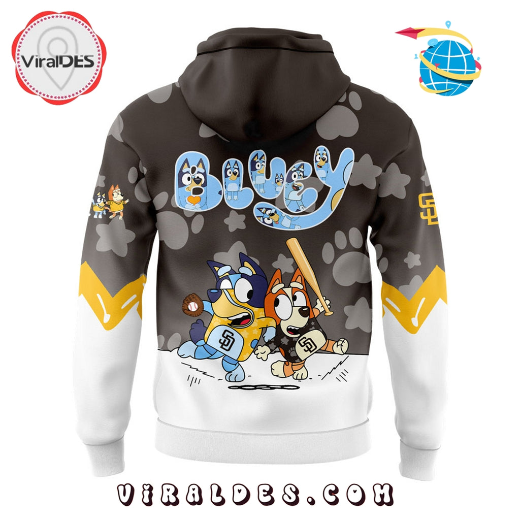 San Diego Padres Bluey and Bingo Brown Hoodie